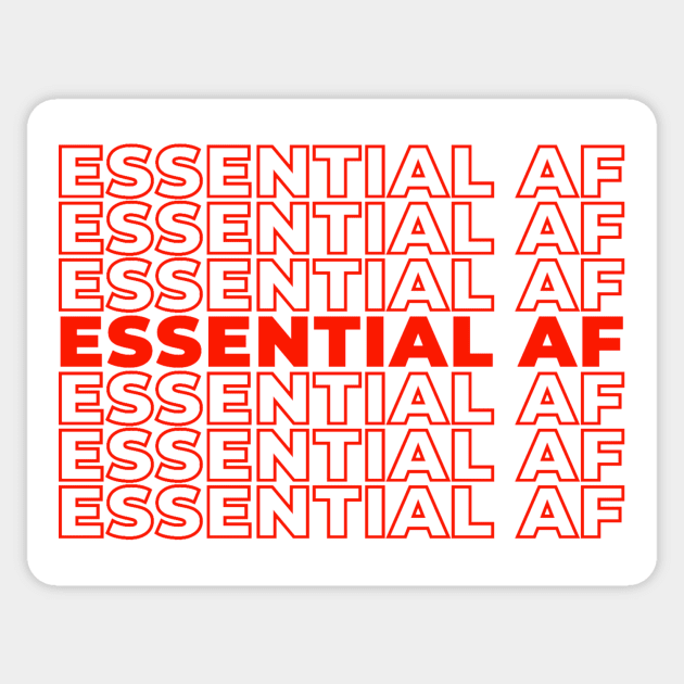 Essential AF, Thank You Sticker by benjaminhbailey
